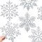 10 Pieces Large Snowflakes Ornaments 12'' Glittered Snowflakes Decorations Christmas Hanging Snowflake Decorations for Winter Christmas Tree Decorations Craft Snowflakes (Silver)